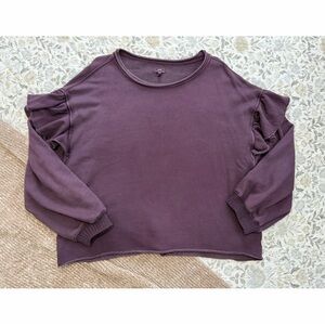 Aerie Ruffle Sleeve Sweatshirt - L - EUC!